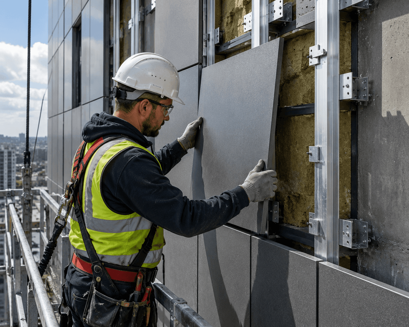 Ventilated Facade Worker workplace